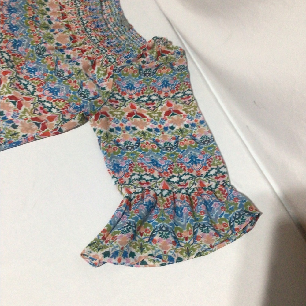 Valerie Steven’s, Elegant Floral Women's Bohemian Blouse 1X - Picture 6 of 12